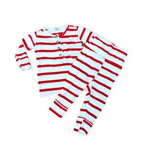 Lou Lou & Company Too + Bottoms in red and white stripe (London) (3 - 6 months)